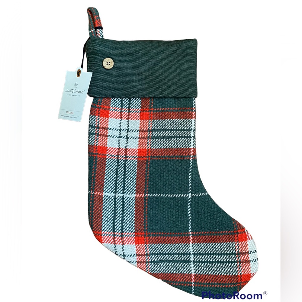 Hearth & Hand with Mongolia Plaid Stocking NWT